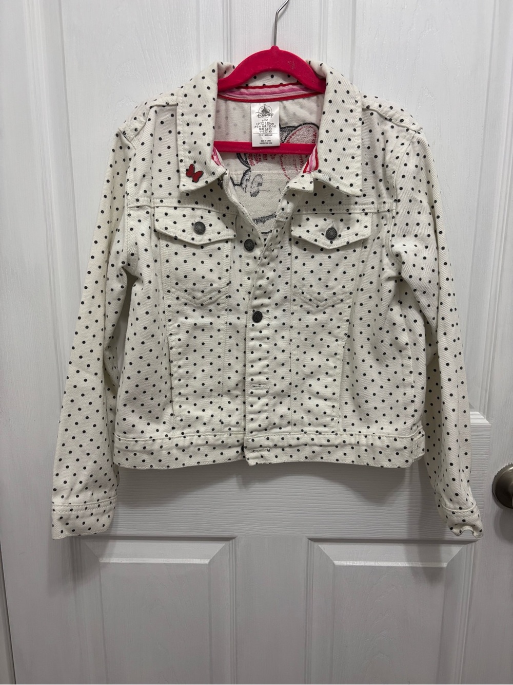 Disney Cream Polka Dot Jean Jacket